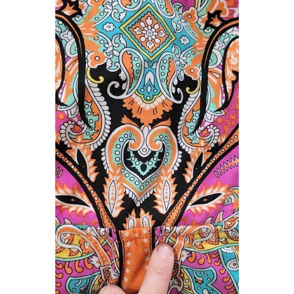 Soho Apparel LTD Colorful Aztec Tribal Vneck Maxi Dress Size M - Picture 5 of 7